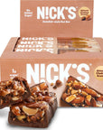 NICK'S Almond Chocolate Snack Bar, Keto Nut Snack for Sports, Hiking & Outdoor Activities, 1G sugar, 3G net carbs, healthy snack, (pack of 12)