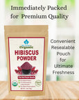 Organic Hibiscus Flower Powder  Natural Food Coloring  Sun Dried Thai Red Purple Roselle Herb  Matcha Powder for Tea Drinks Health Beauty Red Purple Hibiscus Powder  4 OZ