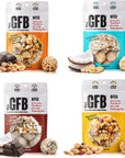 The Gluten Free Brothers Gluten Free Protein Bites Variety Pack  Non GMO Soy Free Vegan  Snack Size Plant Based Protein Energy Balls 4 oz 4 Count