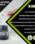 Xwerks Ignite Blue Razz Pre Workout Powder - Best Natural Keto Pre-Workout for Women and Men with Explosive Energy - Gluten Free Preworkout Blend for Endurance and Stamina -150 mg Caffeine 30 Servings