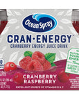 Ocean Spray CranEnergy Cranberry Raspberry Energy Juice Drink 10 Fl Oz Bottles 6 Ct