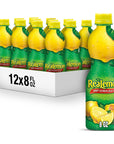 ReaLemon 100 Lemon Juice 8 fl oz bottle Pack of 12 Made with Lemon Juice from Concentrate GlutenFree Sodium Free Perfect Mixer to add to Cocktails and Marinades