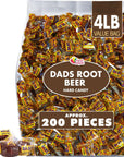 Dads Root Beer Barrels  Rootbeer Barrels Hard Candy  4 Pounds  Washburn Old Fashioned Candies  Individually Wrapped Bulk Barrells