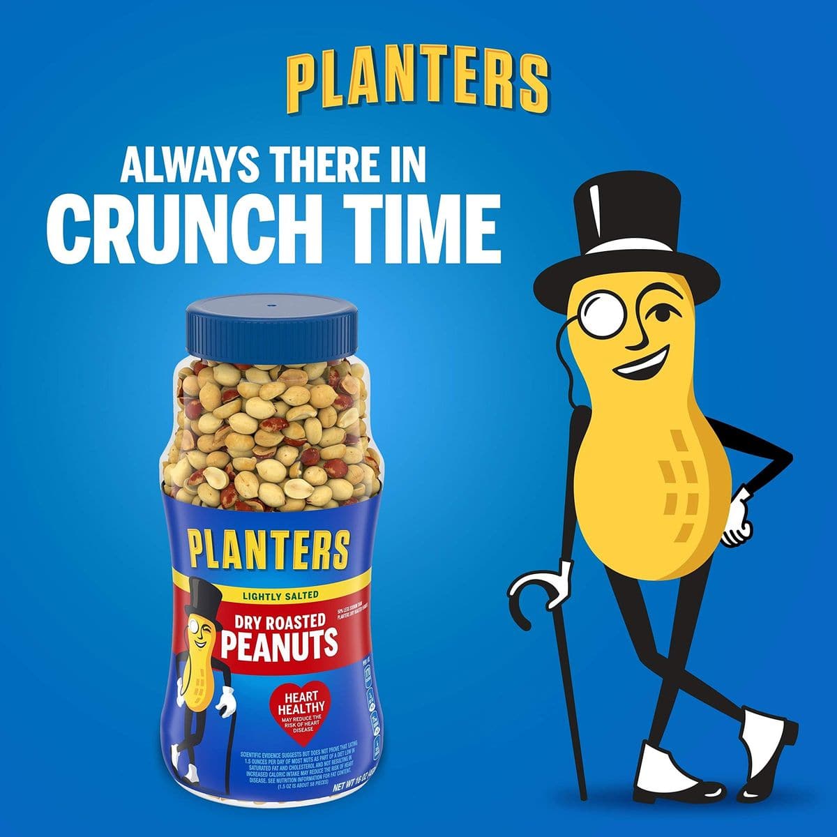 PLANTERS Lightly Salted Dry Roasted Peanuts 16 oz Resealable Jar  Peanut Snack  Great Movie Snack Active Lifestyle Snack and Party Size Snack  Kosher Peanuts Pack of 12