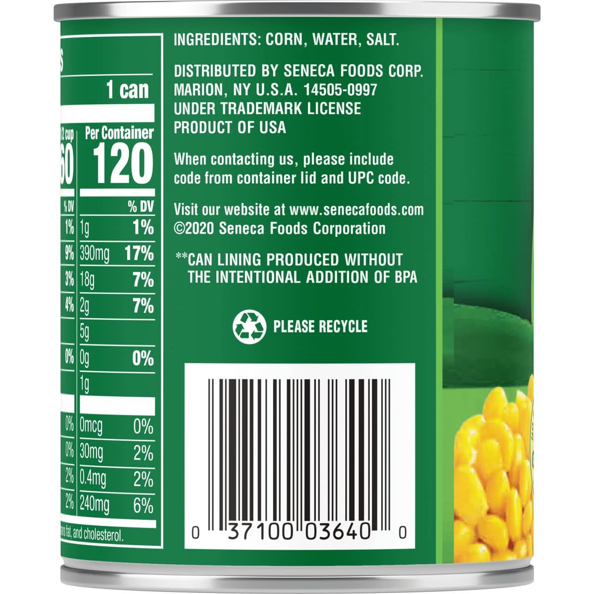 Libbys Whole Kernel Sweet Corn  100 Sweet Corn  Naturally Sweet Flavor  Golden Yellow  JustOfftheCob Crispness  Kosher  85 ounce cans Pack of 12