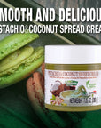 SICANIA Pistachio and Coconut Vegan Sweet Cream  100 Italian Made NonGMO DairyFree GlutenFree Palm OilFree LactoseFree SugarFree  Ideal for Pastries Desserts Sandwiches Pancakes Waffles Toasts and Crackers  200Gr