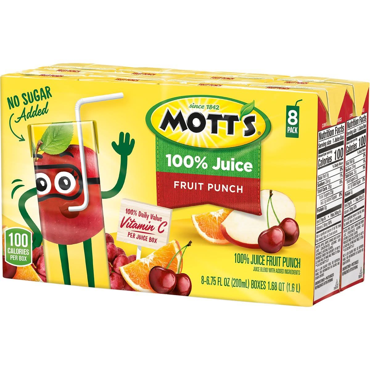 Motts 100 Percent Fruit Punch Juice 675 fl oz boxes 32 Count 4 Packs of 8