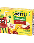 Motts 100 Percent Fruit Punch Juice 675 fl oz boxes 32 Count 4 Packs of 8