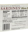 Skinless  Boneless Sardines in Olive Oil 3 Pack 375 oz Tin  Trader Joes