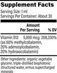 Global Healing Center Vegansafe B12, 2500 mcg Organic Sublingual Liquid Vitamin B12 Drops | 2-in-1 Methylcobalamin & Adenosylcobalamin Blend for Energy, Mood, and Heart Health, 30-Day Supply (1 Fl Oz)