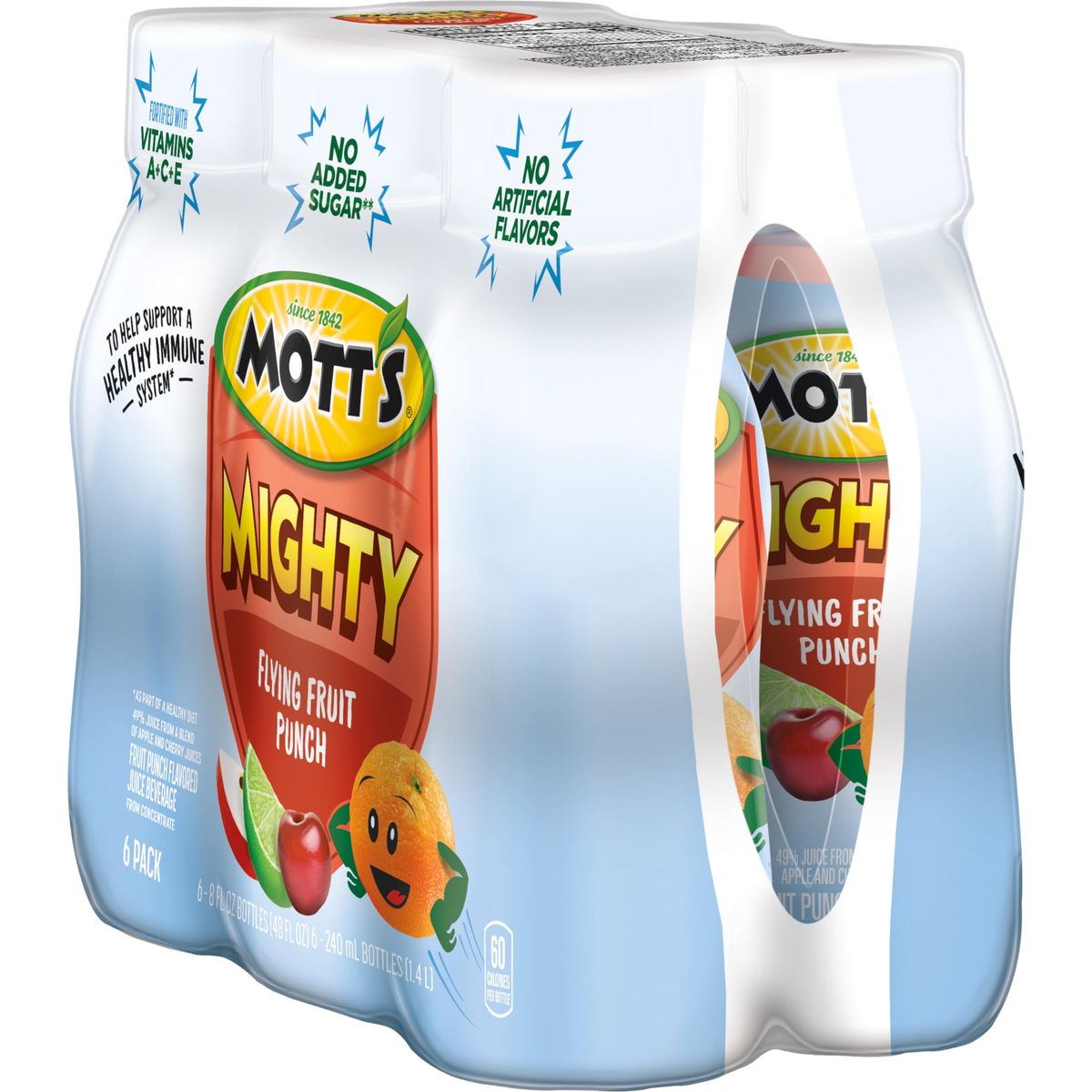 Motts Mighty Flying Fruit Punch Juice Drink 8 Fl Oz Bottles 24 Count 4 Packs of 6