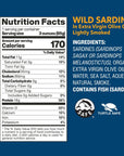 Wild Planet Wild Sardines in Extra Virgin Olive Oil Lightly Smoked Tinned Fish Sustainably WildCaught NonGMO Kosher Gluten Free 44 Ounce Pack of 12