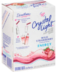 Crystal Light Wild Strawberry Energy Drink Mix 120 Packets 4 Canisters of 30