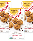 Simple Mills Almond Flour Crunchy Cookies Chocolate Chip  Gluten Free Vegan Healthy Snacks Made with Organic Coconut Oil 55 oz Pack of 3