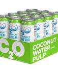 C2O Pure Coconut Water with Pulp  Plant Based  NonGMO  No Added Sugar  Essential Electrolytes  175 FL OZ Pack of 12