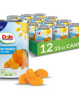 Dole Canned Fruit Mandarin Oranges in Light Syrup Gluten Free Pantry Staples 15 Oz 12 Count