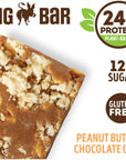 Lenny  Larrys Cookiefied BIG BAR 90g Peanut Butter Chocolate Chip 12pack 24 grams PlantBased Protein XL Vegan Snack Bars 10g Prebiotic Fiber NonGMO Kosher