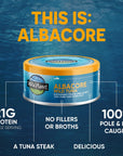 Wild Planet Albacore Wild Tuna Sea Salt Canned Tuna Sustainably WildCaught Pole  Line NonGMO Kosher 5 Ounce Pack of 12