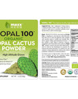 Maxx Herb Organic Nopal Cactus Powder, for Healthy Digestion & Immune Support, High in Dietary Fiber, & Calcium, Vegan, Non-GMO and Gluten Free - 12 Oz Bag