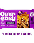 OVER EASY Oatmeal Raisin Breakfast Bars | All Natural, Clean Ingredient Protein Bars | Breakfast & Cereal Bars | 12 Protein Snack Bars Gluten Free, Dairy Free, Soy Free