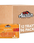 Austin Sandwich Crackers Single Serve Snack Crackers Office and Kids Snacks Peanut Butter on Cheese 12 Trays 96 Packs