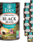 Eden Organic Black Beans 15 oz Can 12Pack Case No Salt Added NonGMO US Grown Heat and Serve Macrobiotic Turtle Beans Frijol Negro Caviar Criollo