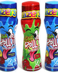 Zazers Mega Slime Sour Lickers Candy  Sour Rolling Liquid Candy  3 Pack of RollIt Bottles 2 Tropical Punch and 1 Cherry GlutenFree Kosher 202 OZ each Bottle