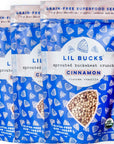 Lil Bucks Sprouted Buckwheat Groats Raw Organic, Grain-Free Granola (CINNAMON, 3 Pack)