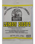 Claeys Old Fashioned Hard Candies Lemon Drops 6 oz Pack of 2