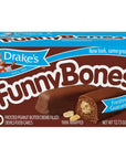 Drakes Funny Bones 40 TwinWrapped Peanut CremeFilled Devils Food Cakes Pack of 4