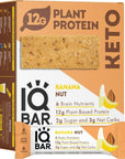 IQBAR Brain and Body Keto - Banana Nut Keto - 12-Count Energy Bars - Low Carb Protein - High Fiber and Low Sugar Meal Replacement Bars - Vegan Snacks