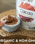 Zint Organic Cacao Powder 8 oz PaleoCertified Organic Non GMO Anti Aging Antioxidant Superfood Gluten Free Cocoa Cacao Beans Pure Delicious Chocolate Essence