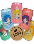 Ocean Bomb Carbonated Water Sailor Scouts Anime Collectible Can Drink Moon Mercuty Mars Jupiter Venus with 1 Blehblu Coaster