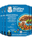 Gerber Baby Food, Mashed Potatoes & Seasoned Beef in Gravy and a side of Carrots, Peas and Corn, Toddler Food with Farm Grown Veggies, Toddler Meal, No Preservatives, 6.67 oz Ounce (Pack of 8)