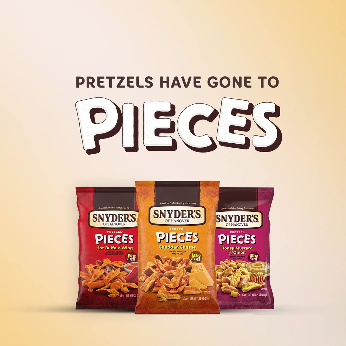 Snyders of Hanover Pretzel Pieces Honey Mustard and Onion Party Size 18 Oz