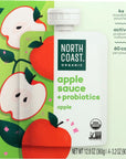 North Coast Organic Apple Sauce  Probiotics Non GMO 128 Ounces Pack Of 6