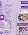 Doves Farm Organic Ancient Grains Cereal Fruit  Fibre Flakes  375g  Nutritious Breakfast Cereal with a Blend of Ancient Grains  Delicious Fruits and High Fiber  Whole Grain Cereal