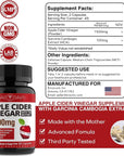 Garcinia Cambogia Extract Capsules, Apple Cider Vinegar - 180 Capsules