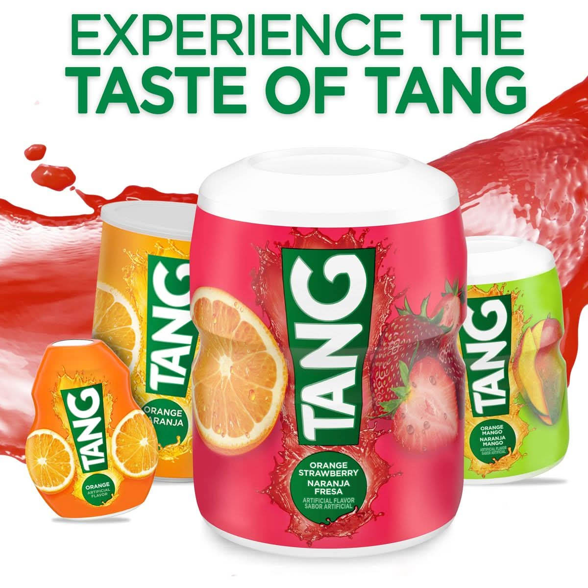 Tang Orange Strawberry Powdered Drink Mix 18 oz Canister