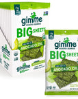 gimMe  Sea Salt  Avocado Oil  Big Sheets  Organic Roasted Seaweed Sheets  Keto Vegan Gluten Free Healthy OnTheGo Snack for Kids  Adults  92oz  Pack of 10