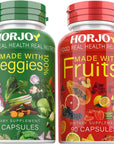 Horjoy Nature Fruits and Veggies/Vitamins Supplements Dietary Nutritional Balance 90 Fruit and 90 Veggie Capsules