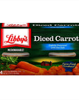 Libbys Diced Carrots  Appealingly Tender  Faintly Sweet  Earthy Flavor  Vibrant Orange Slices  Farm Fresh Goodness  No Preservatives  Six 4pack sleeves of 40 oz cups 24 cups total