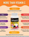 Airborne 1000mg Vitamin C with Zinc, Immune Support Supplement with Powerful Antioxidants Vitamins A C & E - 116 Chewable Tablets, Very Berry Flavor