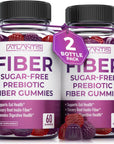 Sugar Free Prebiotic Fiber Gummies For Adults - Fiber Supplement Formulated With 5G Fiber & 5.4G Prebiotic Digestive Blend. Supports Gut Health & Promotes Healthy Digestion - 2-Pack (120 Gummies)