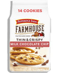 Pepperidge Farm Farmhouse Thin and Crispy Milk Chocolate Chip Cookies 69 OZ Bag 14 Cookies