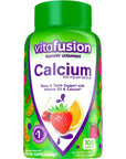 vitafusion Chewable Calcium Gummy Vitamins for Bone and Teeth Support, Fruit and Cream Flavored, America’s Number 1 Gummy Vitamin Brand, 50 Day Supply, 100 Count