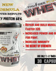 New X3 Faster 30 Capsules, WHEY Protein 68% Rooster Booster Vitamin Health Chicken Supplement for Build Body Big Muscle & Mass Gain, Power Feed Cock Fighting Gamecocks, Bird, Good Breeding, Hen Food