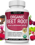 Organic Beet Root Powder Tablets - 2040mg Natural Nitric Oxide Beets to Support, Energy, Black Pepper Better Absorption, Non-GMO, for Men Women, 90 Tablets