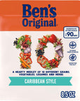 BENS ORIGINAL 10 MEDLEY Caribbean Style Hearty Medley of Grains Vegetables Legumes and Herbs Side Dish 85 OZ Pouch Pack of 6