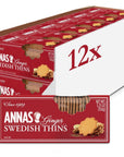 Annas Thins  Ginger Pepparkakor  525 Ounce Pack of 12 non GMO  Vegan